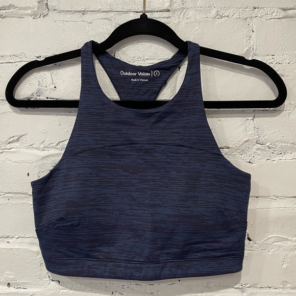 Outdoor Voices Baltic‎ Move Free Crop Top Sports Bra Size Small - Picture 1 of 3
